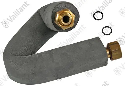 Vaillant Rohr für eine SWT-Pumpe, gebogene Form mit zwei Anschlussstellen und O-Ringen zur Dichtung, Montagematerial für Heizsysteme.
